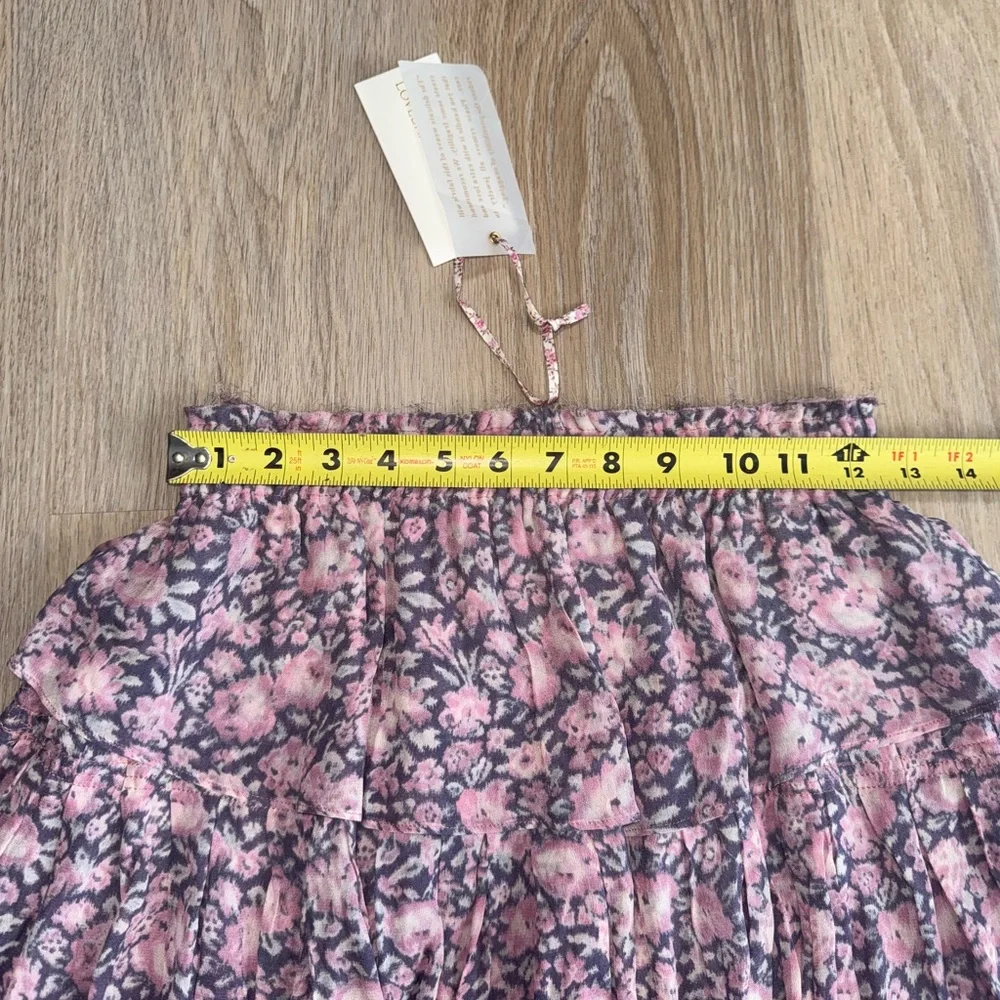 LoveShackFancy Pink Floral Flowy Skirt - Size XXS